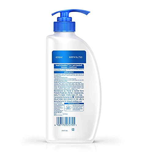 Head & Shoulders 2-in-1 Active Protect Anti Dandruff Shampoo + Conditioner, 650ml