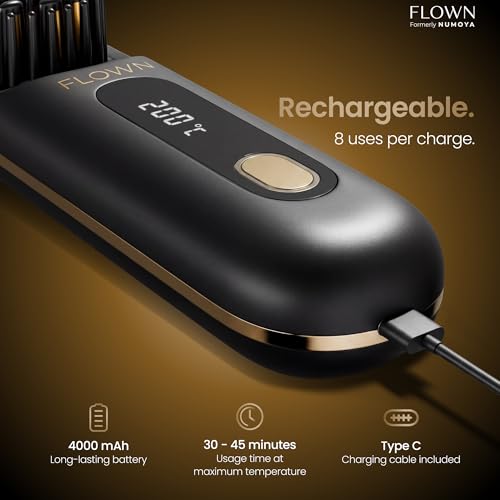 FLOWN Go Brush MAX - Cordless Ionic Hair Straightener Brush