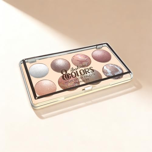 Baked Shimmer Eyeshadow Palette - Pearl Metallic Rose Gold