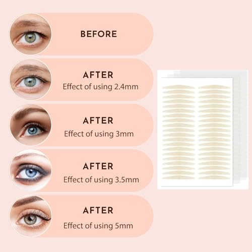 600Pcs 3MM Eyelid Lift Strips - Double Eyelid Tape for Hooded Eyes