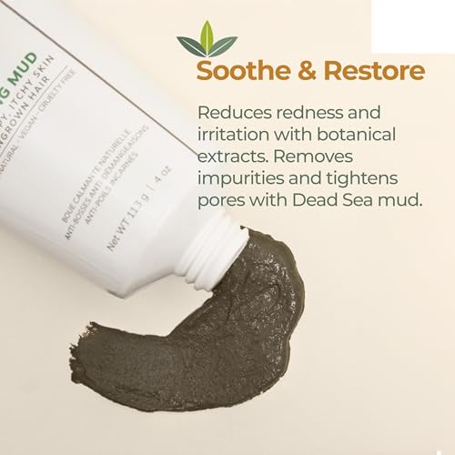 Nature's Sugar Calming Mud Mask ? Deep Pore Cleansing Clay Mask for Face & Body ? Detox Skincare for Ingrown Hair Relief, Blackheads & Sensitive Skin ? Purifying Hungarian Mud Treatment ? 113g/4oz