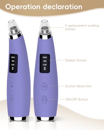Pore Vacuum Blackhead Remover - 5 Attachments & 3 Suction Levels