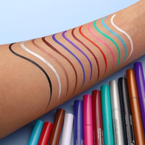 Melsintern Brown Liquid Eyeliner - Waterproof Matte Fine Tip 09# for Precise Eye Makeup