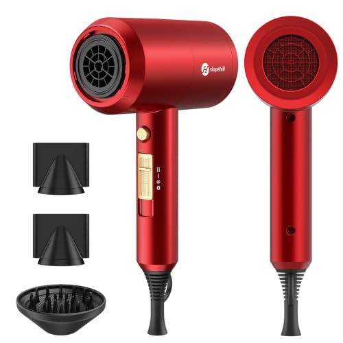 Slopehill Agate Red Ionic Hair Dryer 1800W Fast Drying Low Noise Professional Styling Tool