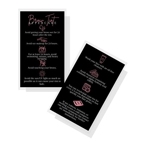 Brow Tint Aftercare Cards 50 Pack | 2x3.5" Business Cards