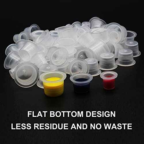 Tattoo Ink Caps Cups - Autdor Mixed 300pcs Tattoo Cups Pigment Caps Disposable Tattoo Ink Cups for Microblading Permanent Makeup Tattoo Pigment Clear Holder Container Caps Tattoo Supplies