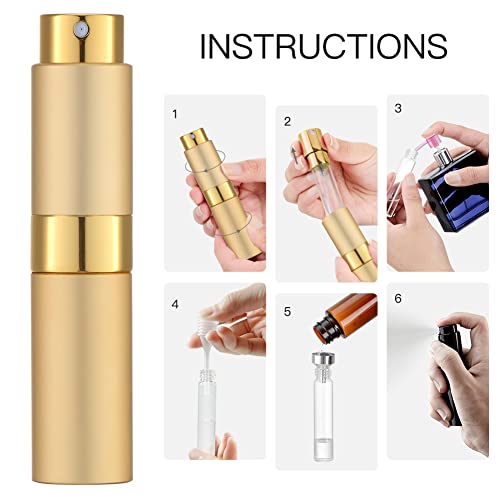 8ml Refillable Perfume Atomizer Spray Bottle Gold