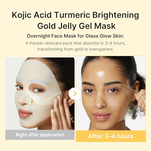 medicube Day & Night Kojic Acid Duo: Kojic Acid Turmeric Brightening Gold Jelly Gel Mask and Kojic Acid Turmeric Clarifying Toner Pad