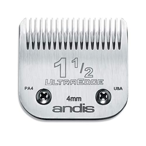 Andis ? 64077, Ultra Edge Carbon-Infused Steel Detachable Clipper Blade - Chrome Finish Resists Rust with Extends Edge Life, Compatible All Andis Series - Size 1-1/2, 5/32-Inch Cut Length, Silver