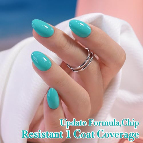 Double Rhythm 15ml Gel Nail Polish - Teal Translucent Pastel