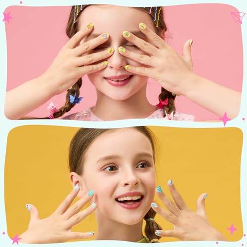 Teenitor Press On Nails for Kids Girls | 216pc 9 Designs