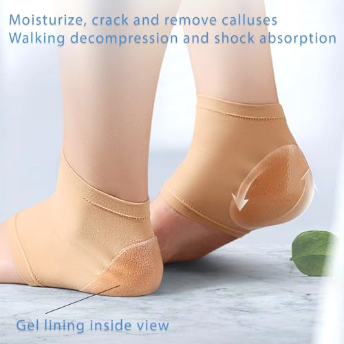 Moisturizing Heel Socks for Women - 2 Pairs, Overnight Hydration, Medium