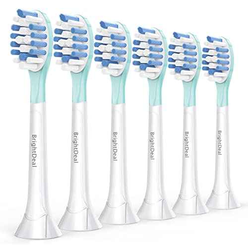 Replacement Heads for Philips Sonicare ProtectiveClean 4100 5100 6100 DiamondClean 9500 ExpertClean 7500 FlexCare HealthyWhite Electric Sonic Toothbrush C3 G3 W3 C2 G2 Brush, White, 6 Pack