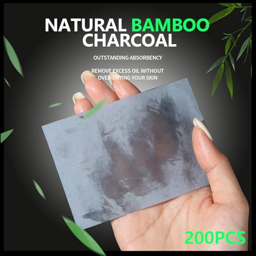 Gootaimi 200 Sheets Large Oily Skin Blotting Paper with Bamboo Charcoal