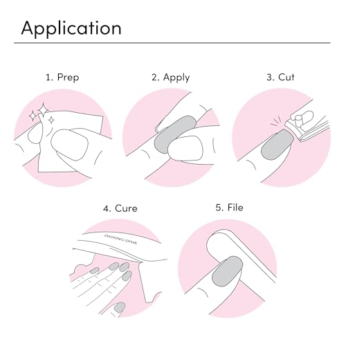 Dashing Diva Glaze Gel Nail Starter Kit - Daikon (32 Strips & Mini LED Lamp)