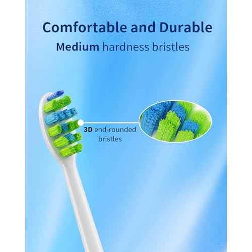 7AM2M AM100/AM105/AM111 Electric Toothbrush Brush Heads x 8 for 7AM2M Electric Toothbrush ONLY (White)