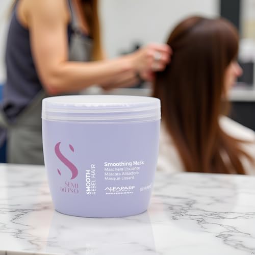 Alfaparf Milano Semi Di Lino Smooth Mask for Frizzy and Rebel Hair - Intensive Detangling Hair Treatment - Controls Frizz - Straightens and Hydrates Unruly Hair