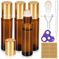 Rose Quartz Roller Ball Bottles 10ml 4-Pack Essential Oil