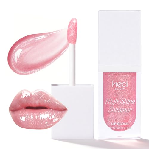 HECI BEAUTY Glitter Lip Gloss - Hydrating, Non-Sticky, Candy Pink