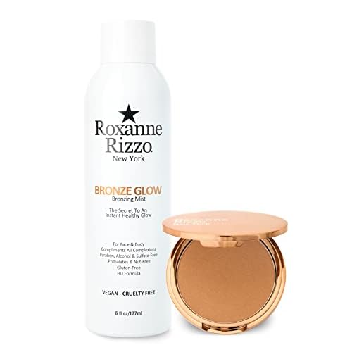 Summer Set by Roxanne Rizzo-Bronze Glow Along side Mulberry Street powder delicately infused with a golden undertone - Experience a golden highlight, perfect for adding a touch of warmth and dimension