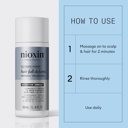 Nioxin Hair Fall Defense Shampoo for Thicker, Fuller Hair – Sulfate-Free