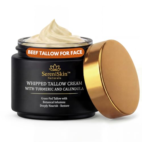 SereniSkin Organic Beef Tallow for Face, Whipped Face Cream, 4 oz