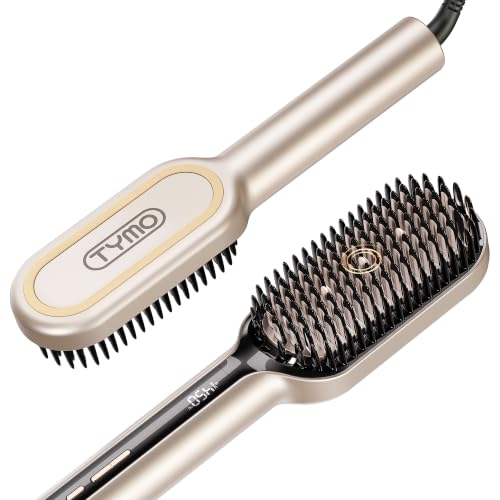 TYMO Ionic Plus Hair Straightener Brush Gold 2.4 Inch - Fast Smoothing & Shine