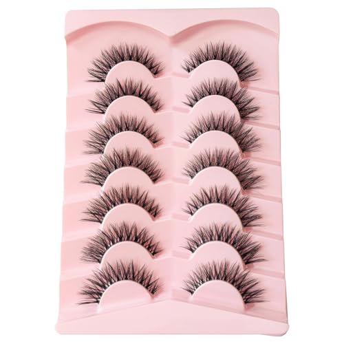 Cat Eye False Eyelashes 12mm Faux Mink 7 Pairs