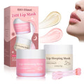 Strawberry Lip Mask & Sugar Scrub Set with Silicone Brush