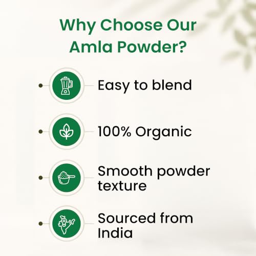 Organic Amla Powder 17.6 oz - USDA Organic, Non-GMO, Raw Indian Gooseberry