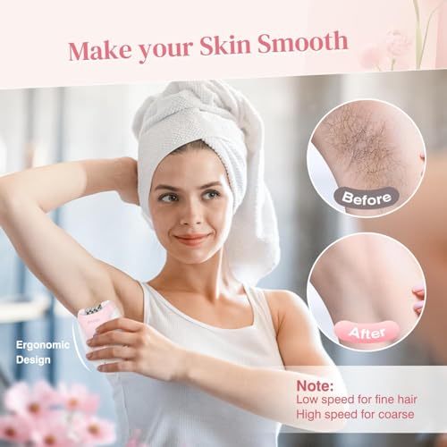 Rechargeable Epilator for Women with LED Light & 36 Tweezers