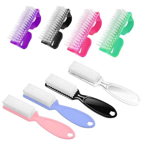 8 Pack Nail Brush for Fingernail and Toenail Cleaning with Handle - Manicure & Pedicure Tools