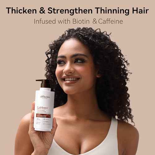 ALFHEIM Coffee+ Thickening Conditioner for Fine, Thin & Weak Hair with Caffeine, Biotin & Arabica Coffee Oil, Strengthening, Moisturizing & Volumizing Formula, Paraben-Free, Sulfate-Free,18 oz 535 ml