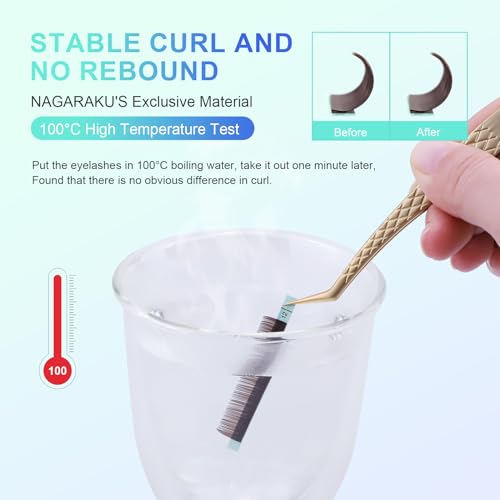 NAGARAKU Lash Extensions 0.07 C 7-15mm Mix Brown - 20 Rows