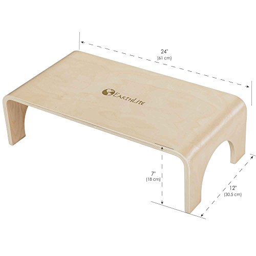 EARTHLITE Wooden Step Stool - Sturdy Hardwood Maple Bed & Massage Step
