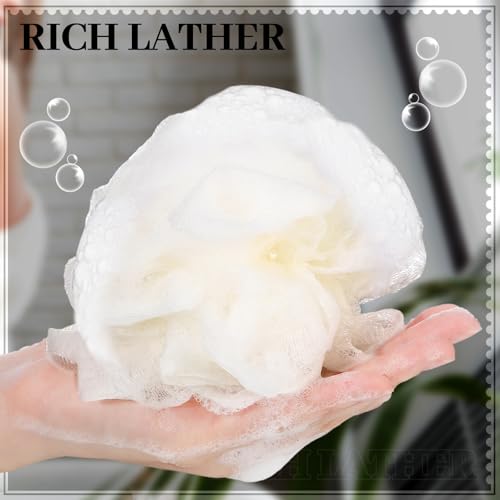 Travel Loofah 12 Pack with Cases - Mini Bath Puff Sponge