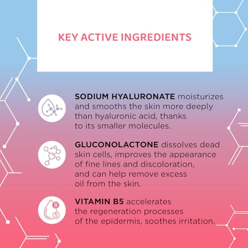 Eveline Cosmetics Face Therapy Intensive Hydrating Serum with 2% Sodium Hyaluronate Complex, Gluconolactone, and Vitamin B5