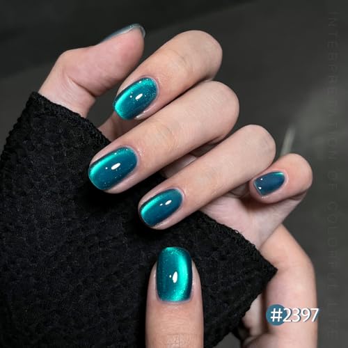 GAOY Glitter Cat Eye Gel Nail Polish Set with Magnet - 6 Colors, 7.3ml