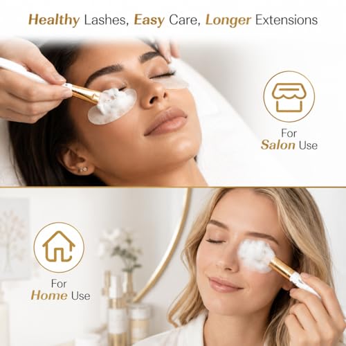Eyelash Extension & Natural Lash Cleanser Kit with Brushes & Rinse Bottle