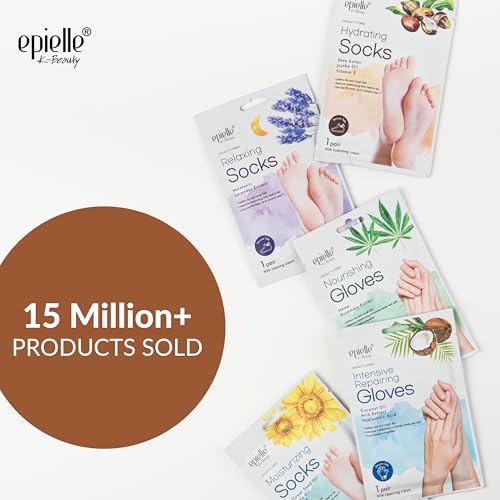 Epielle Hydrating Hand & Foot Masks - 6 Gloves & 6 Socks Spa Kit