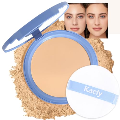 Oil Control Pressed Face Powder Compact, Long-Lasting Matte Setting Makeup