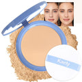 Oil Control Pressed Face Powder Compact, Long-Lasting Matte Setting Makeup