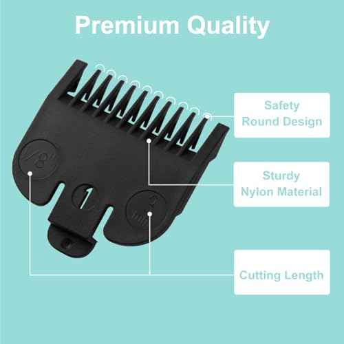 Fits for Most Wahl Clipper Guards Set 1/16" 1/8" 3/16", Professional Clipper Guides Comb Attachment(#1/2, #1, #1-1/2), Trimmer Guards set, 6 Pack
