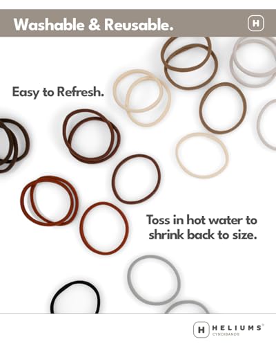 Heliums Thin Seamless Hair Ties Dark Brown 6mm 18 Pack