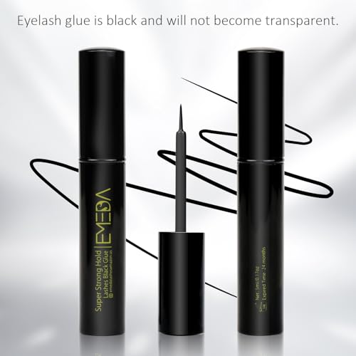 EMEDA 2 PCS Black Eyelash Glue False Eyelash Glue Super Strong Hold Professional Adhesive Best Black Adhesive Latex Free