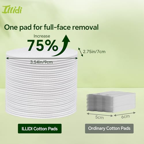 Large Oval Cotton Pads 80 Count – Multi-Layer, Double-Sided Makeup Remover