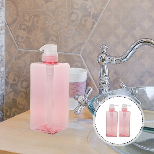 DOITOOL Four-Square Lotion Bottle with Pump Large Capacity Refillable Liquid Bottle Dispenser for Shampoo Body Wash Hand Soap Portable for Home and Hotel Use