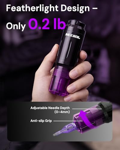 Neebol Wireless Tattoo Gun Kit with 2 Batteries & 20 Needles