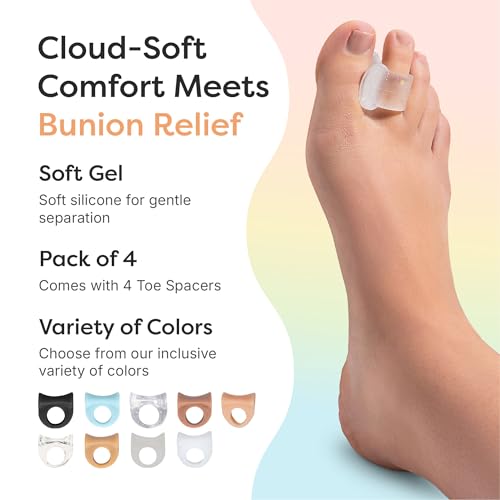 ZenToes Gel Toe Separators for Bunions & Overlapping Toes - 4 Pack
