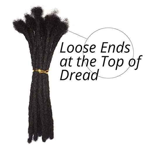 Human Hair Permanent Dreadlocks Extension Handmade Locs Small Size(diameter 0.4cm) 20 Strands/pack 12inch Jet Black #1
